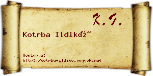 Kotrba Ildikó névjegykártya